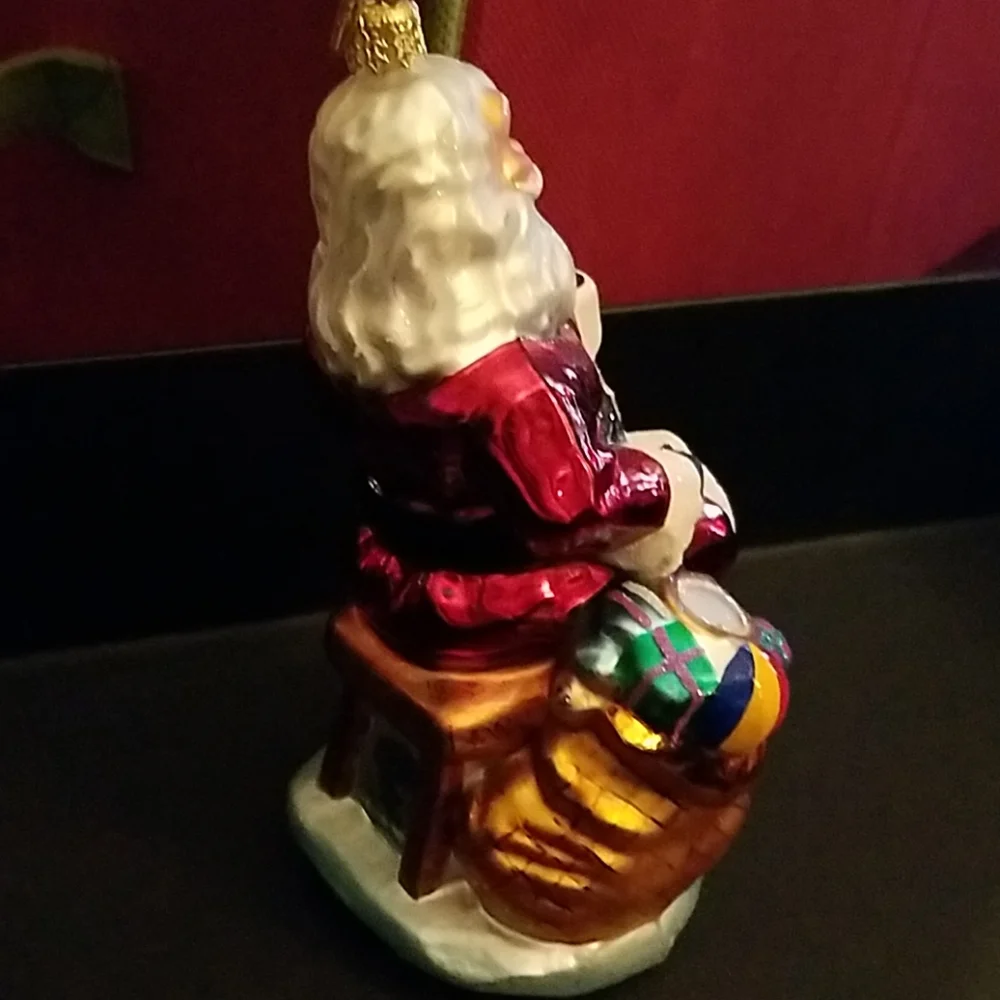 Radko Santa Claus Christmas Ornament Drinking Cocoa or Coffee